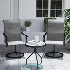 2-Piece Outdoor Patio Swivel Chairs, Gray