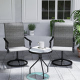 2-Piece Outdoor Patio Swivel Chairs, Gray