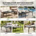 Rattan Garden Coffee Table with All-Weather PE Wicker, Black