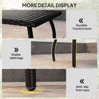 Rattan Garden Coffee Table with All-Weather PE Wicker, Black