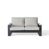 Nicasio Loveseat in Charcoal Aluminum
