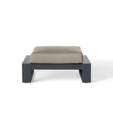 Nicasio Ottoman in Charcoal Aluminum