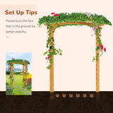 90in Wooden Garden Arbor with Trellis Wall for Climbing Plants, Wedding & Backyard Decor