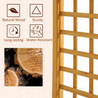 90in Wooden Garden Arbor with Trellis Wall for Climbing Plants, Wedding & Backyard Decor
