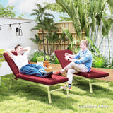 2pc Patio Chair Cushion Set with Ties for Indoor or Outdoor, Wine Red