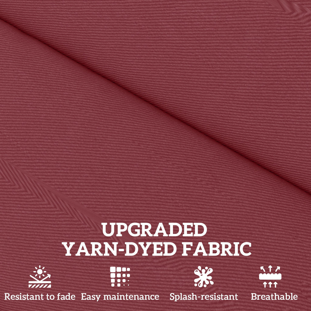 2pc Patio Chair Cushion Set with Ties for Indoor or Outdoor, Wine Red