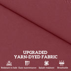 2pc Patio Chair Cushion Set with Ties for Indoor or Outdoor, Wine Red