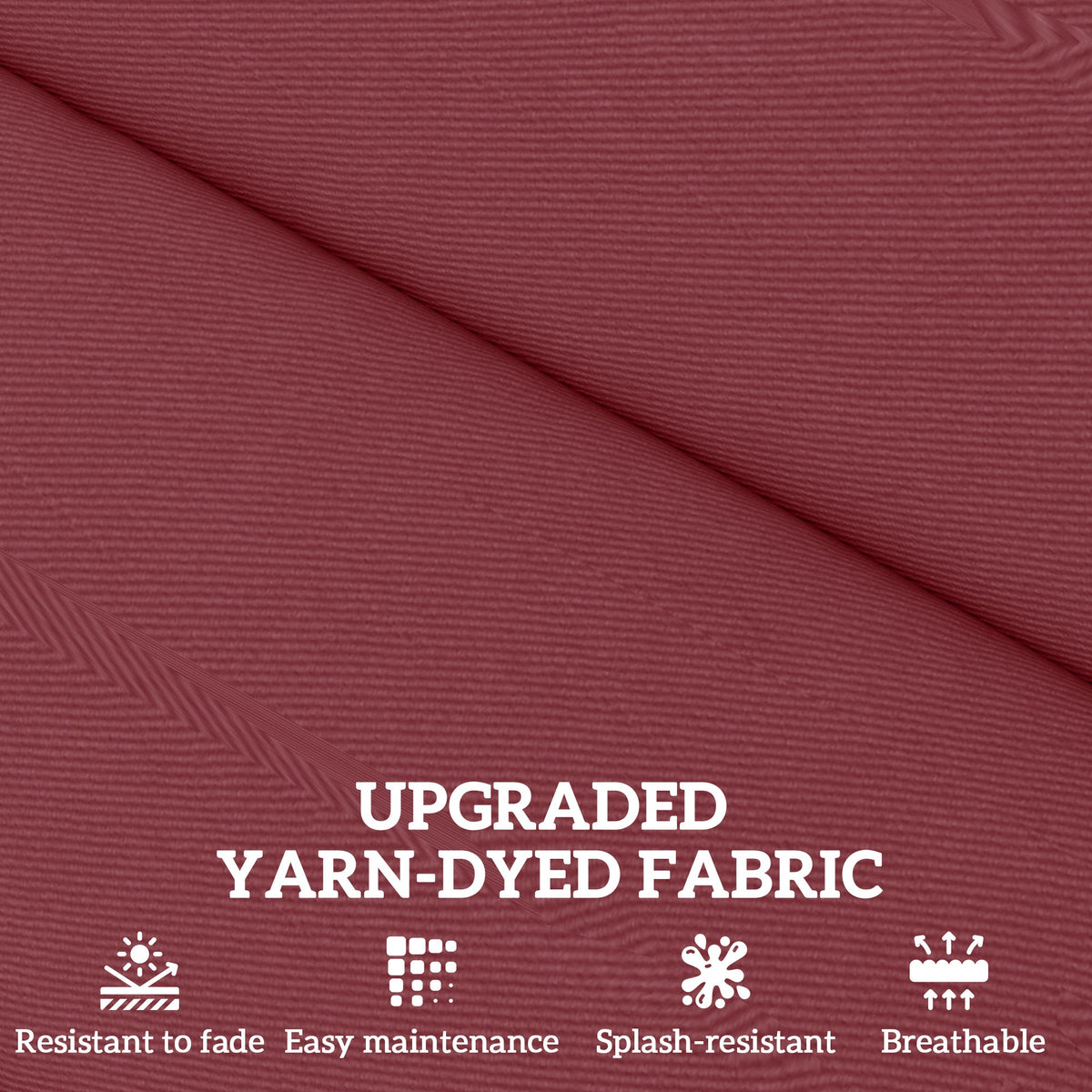 2pc Patio Chair Cushion Set with Ties for Indoor or Outdoor, Wine Red