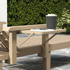 Set of 2 Resin Sun Loungers with Foldable Side Table, Khaki