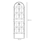 Set of 2 Metal Garden Trellis Panels, 180 x 50 cm, Bird Design