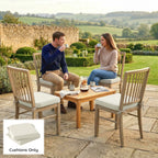 Set of 2 Outdoor Chair Seat Cushions, 40 x 40 cm, Cream White