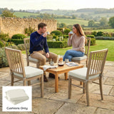 Set of 2 Outdoor Chair Seat Cushions, 40 x 40 cm, Cream White