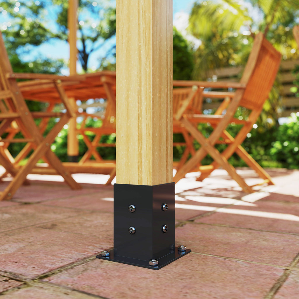 9 PCS Pergola Bracket Kit for 4" x 4" Lumber, Black
