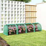 13' L x 3' W x 2.5' H Portable Tunnel Greenhouse with Roll-Up Zippered Doors & UV-Resistant Waterproof PE Cover Green