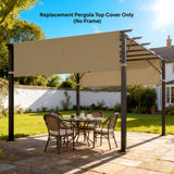 2 Pcs 16 x 4ft Pergola Canopy Replacement Cover for 10 x 10ft Pergola, Sand