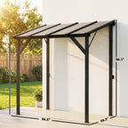 8' x 5' Hardtop Grill Gazebo with Polycarbonate Roof and Steel Frame, Wall-Mounted