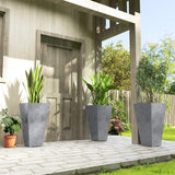 3-Piece 28" Tall Planters with Drainage Holes, Gray