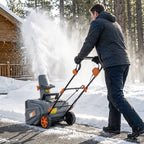 40V 18" Cordless Snow Blower, Brushless 1400W Motor, PU Auger, 2x4Ah Batteries
