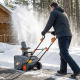 40V 18" Cordless Snow Blower, Brushless 1400W Motor, PU Auger, 2x4Ah Batteries