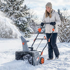 40V 18" Cordless Snow Blower, Brushless 1400W Motor, PU Auger, 2x4Ah Batteries