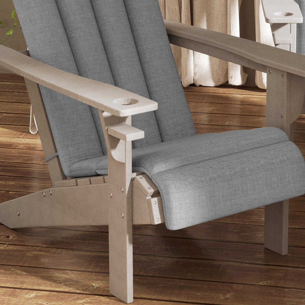 4-Piece Adirondack Chair Cushion Set with Ties, Grey