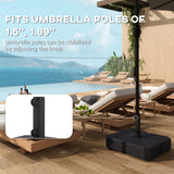 Square Patio Umbrella Base with Wheels, Black