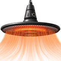 1500W Hanging Infrared Patio Heater with Carbon Fiber Tube, Remote & LED, Black