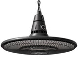 1500W Hanging Infrared Patio Heater with Carbon Fiber Tube, Remote & LED, Black