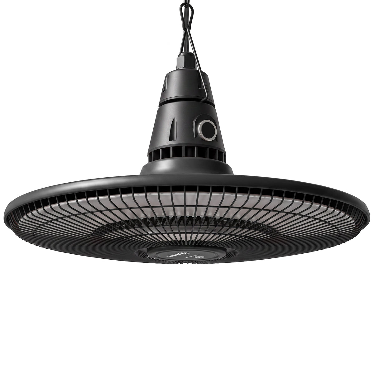 1500W Hanging Infrared Patio Heater with Carbon Fiber Tube, Remote & LED, Black