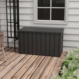 119 Gallon Galvanized Steel Deck Box with Wheels and Handles, Dark Grey