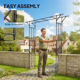 7.1ft Garden Arch for Climbing Plants and Wedding Decor, Black