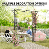 7.1ft Garden Arch for Climbing Plants and Wedding Decor, Black