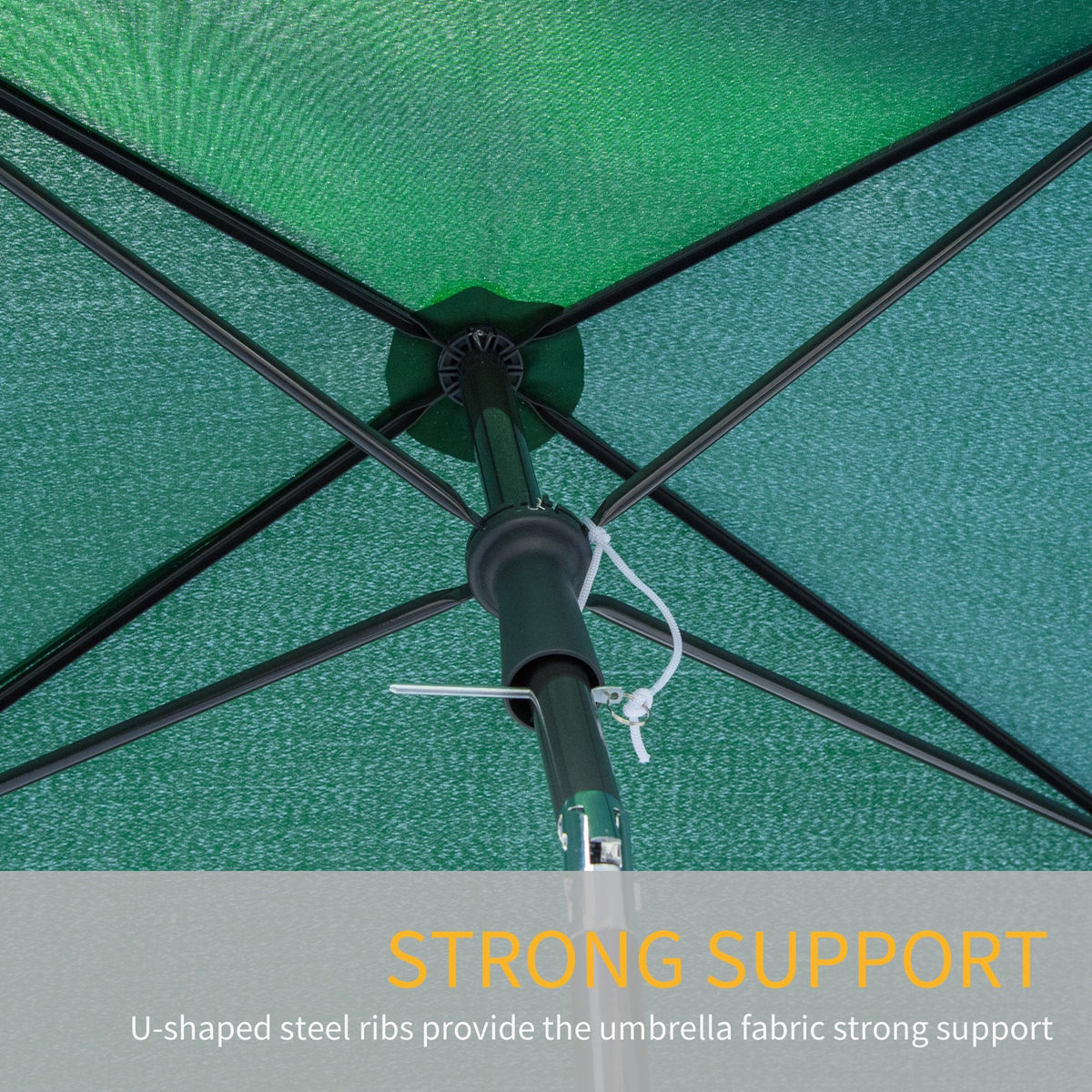 6.5 x 4ft Rectangle Patio Umbrella with Aluminum Pole and Tilt, Green