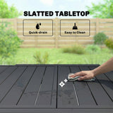 80-160 cm Extendable Aluminium Garden Table for 4-6 People, Black