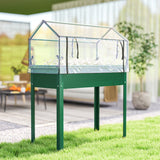 39.4" x 18.9" x 48.8" Raised Garden Bed with Cover, Green