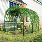 7.1FT Garden Arch Trellis with Climbing Net for Outdoor Plants