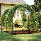 7.1FT Garden Arch Trellis with Climbing Net for Outdoor Plants