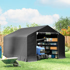 10' x 10' Portable Storage Shed with Roll-up Door, Dark Grey