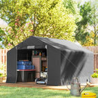 10' x 10' Portable Storage Shed with Roll-up Door, Dark Grey