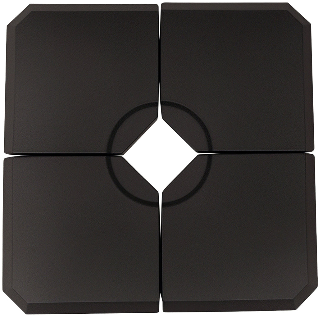 Set of 4 Parasol Base Stand Weights for Cantilever Parasols, Water and Sand Filled, Up to 120kg, Black