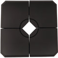 Set of 4 Parasol Base Stand Weights for Cantilever Parasols, Water and Sand Filled, Up to 120kg, Black