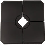 Set of 4 Parasol Base Stand Weights for Cantilever Parasols, Water and Sand Filled, Up to 120kg, Black