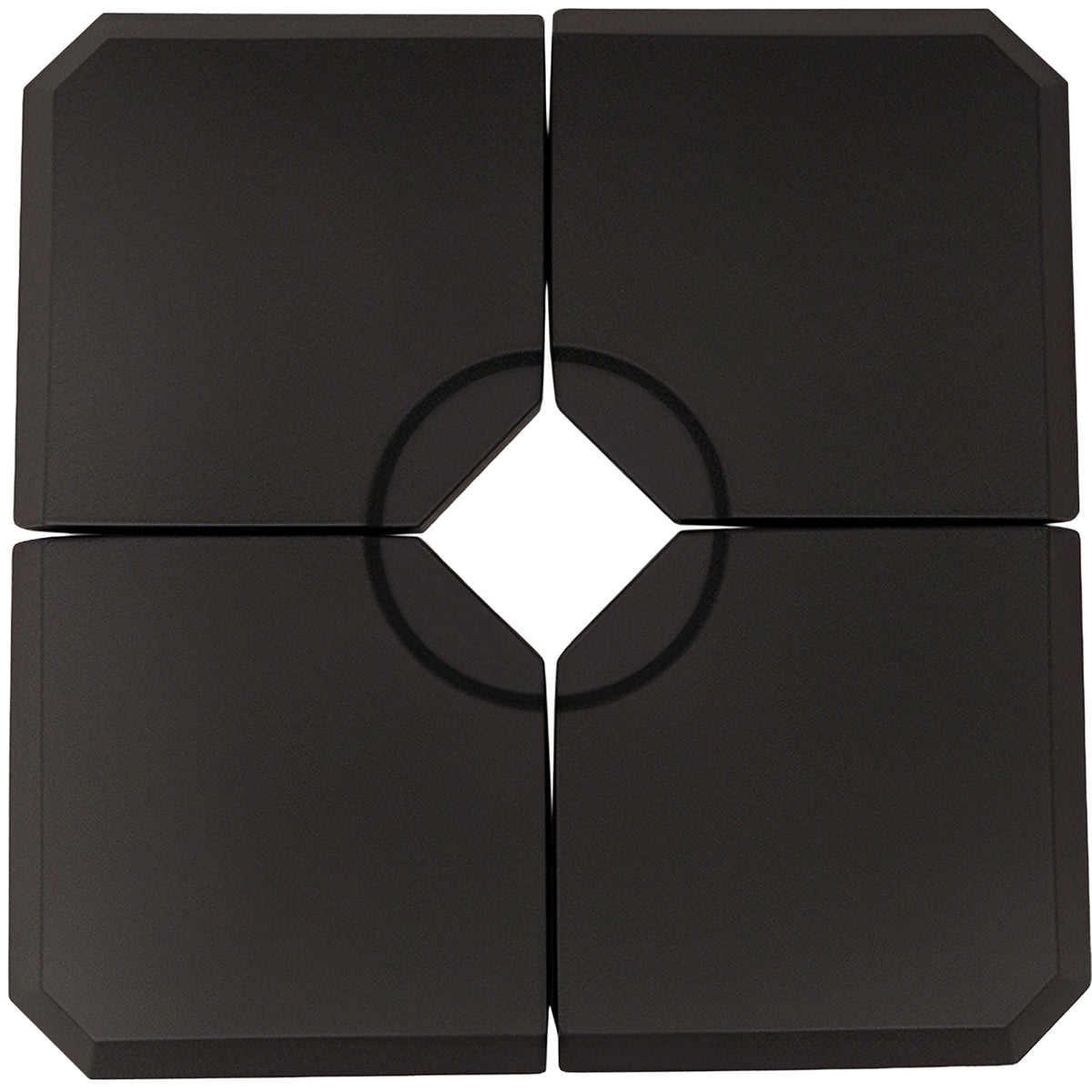 Set of 4 Parasol Base Stand Weights for Cantilever Parasols, Water and Sand Filled, Up to 120kg, Black