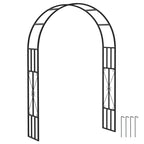 7.3ft Steel Garden Arch Trellis for Climbing Plants Roses Wisteria Vines, Black