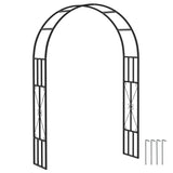 7.3ft Steel Garden Arch Trellis for Climbing Plants Roses Wisteria Vines, Black