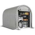 8' x 5' Portable Shed with Roll-up Zipper Door, Light Grey