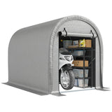 8' x 5' Portable Shed with Roll-up Zipper Door, Light Grey