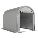 8' x 5' Portable Shed with Roll-up Zipper Door, Light Grey