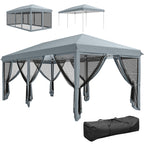 10' x 20' Pop-Up Canopy Tent with Removable Mesh Sidewall Netting, Grey