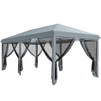 10' x 20' Pop-Up Canopy Tent with Removable Mesh Sidewall Netting, Grey